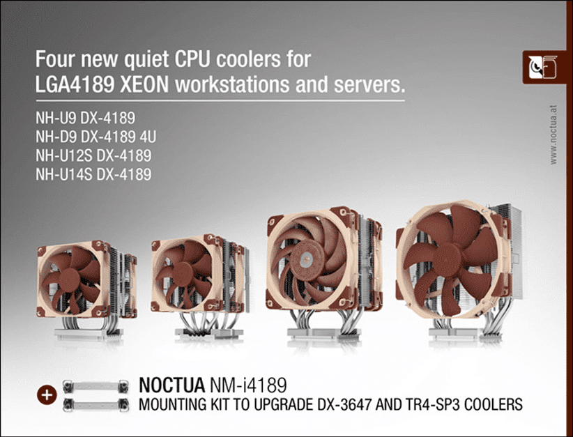 Noctua Presents CPU Coolers for Intel's LGA4189 Xeon Platform 